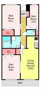 グランドゥ−ルⅡ蕨NAGAI【3F号室】の間取り