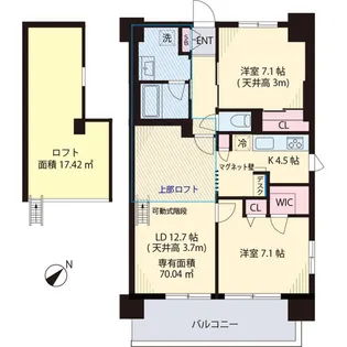 パークロード川口【6階】の間取り