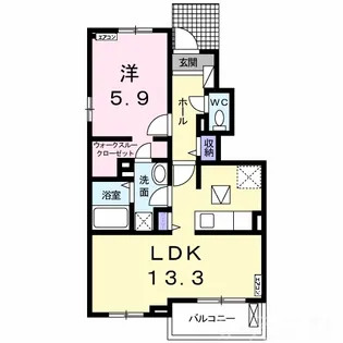 岡山県岡山市南区福富東1丁目【アパート】の間取り