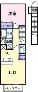 岡山県岡山市中区沢田【アパート】の間取り