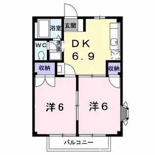 岡山県岡山市東区楢原【アパート】の間取り