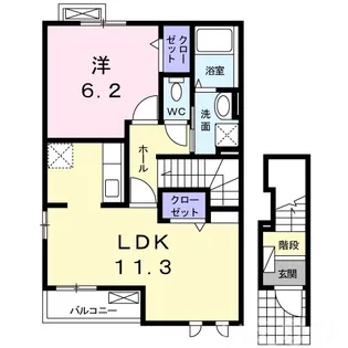 岡山県倉敷市堀南【アパート】の間取り