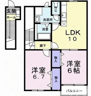 岡山県備前市日生町寒河【アパート】の間取り
