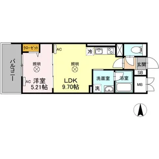 岡山県岡山市北区表町3丁目【マンション】の間取り