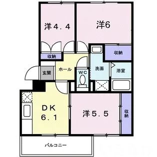 岡山県岡山市中区平井3丁目【マンション】の間取り