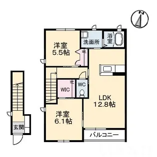 岡山県都窪郡早島町早島【アパート】の間取り