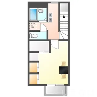 岡山県岡山市北区津高【アパート】の間取り