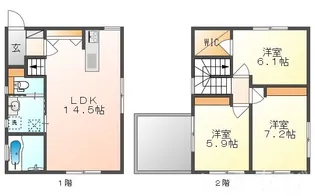 岡山県岡山市北区伊福町3丁目【一戸建】の間取り
