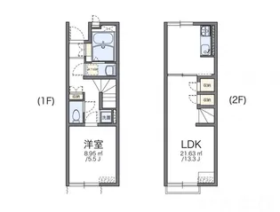 岡山県岡山市中区倉富【アパート】の間取り
