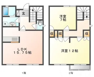 岡山県岡山市北区西崎2丁目【タウンハウス】の間取り
