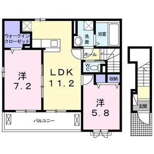 岡山県倉敷市広江1丁目【アパート】の間取り