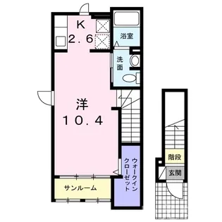 岡山県倉敷市上富井【アパート】の間取り