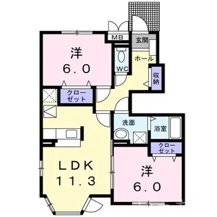 岡山県倉敷市東塚4丁目【アパート】の間取り