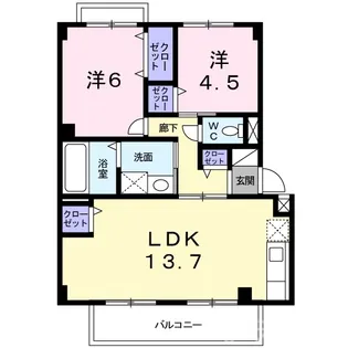 岡山県岡山市中区中井1丁目【マンション】の間取り
