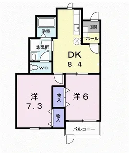 岡山県備前市日生町寒河【アパート】の間取り