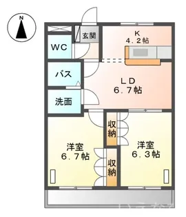 岡山県岡山市東区西大寺松崎【アパート】の間取り