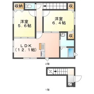 岡山県岡山市北区一宮【アパート】の間取り