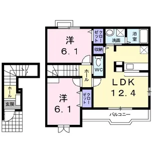 岡山県備前市大内【アパート】の間取り