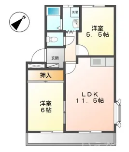 岡山県倉敷市茶屋町【アパート】の間取り