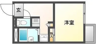 岡山県岡山市北区田中【アパート】の間取り