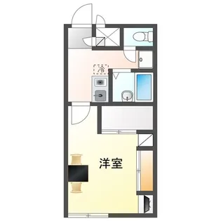 岡山県岡山市北区田中【アパート】の間取り