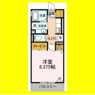 クラシオン谷田【203号室】の間取り