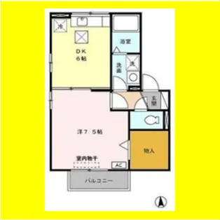 リビングタウン小鹿A棟【102号室】の間取り