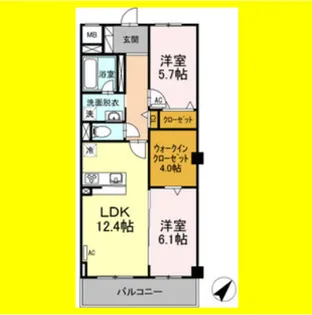 イーストタウン巽【5階】の間取り