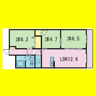 グランドゥール稲川【302号室】の間取り
