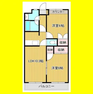 2LDKの間取り画像