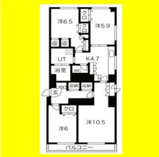 七間町ハイム【10階】の間取り