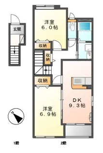 ブリエコルザ(brillercolza)【2階】の間取り