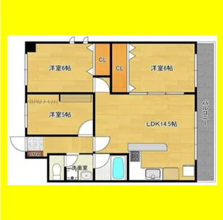 白百合ハイツ【3階】の間取り