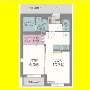 フラッツエドワリ【1階】の間取り