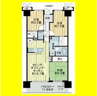 サーパス新川【7階】の間取り