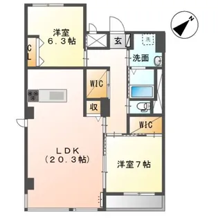 サニーコート安倍【5階】の間取り