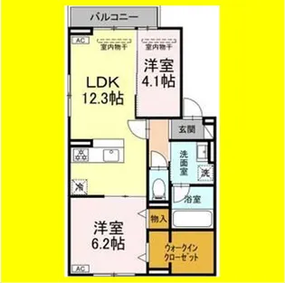クリプトメリア八幡【2階】の間取り