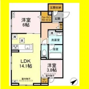 D crest中原【1階】の間取り