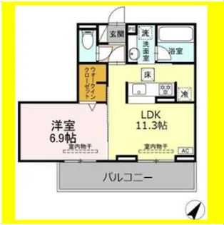 セレーナ東静岡【1階】の間取り
