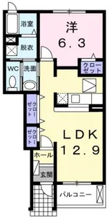 カーサ・ヴェルテ【1階】の間取り
