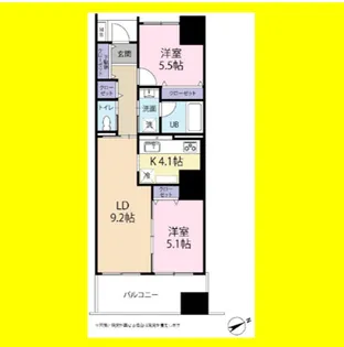 ヴィラセイユー常磐町【502号室】の間取り
