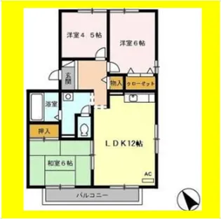 フレマリール草谷 A【201号室】の間取り