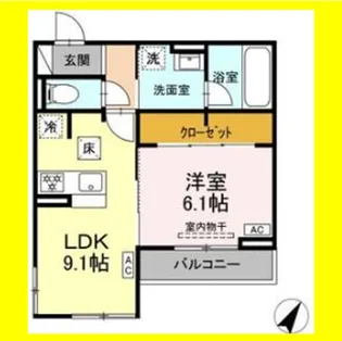 D crest八幡4丁目【1階】の間取り