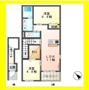 シティ・フラッツ【2階】の間取り