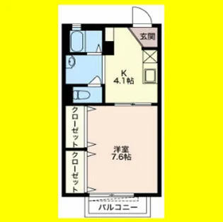 リュミエール中田【102号室】の間取り