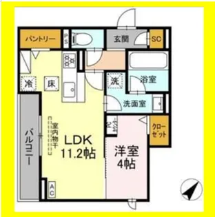 D crest 草薙2丁目【1階】の間取り