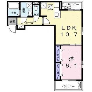 AFCレジデンス・登呂B【1階】の間取り