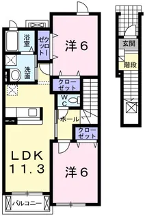 ディー・ベレッツァA【2階】の間取り