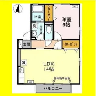 コーポ花の木 A【2階】の間取り