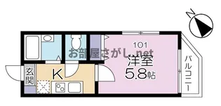 【社会人におすすめ!】ドルチェ四谷【1階】の間取り